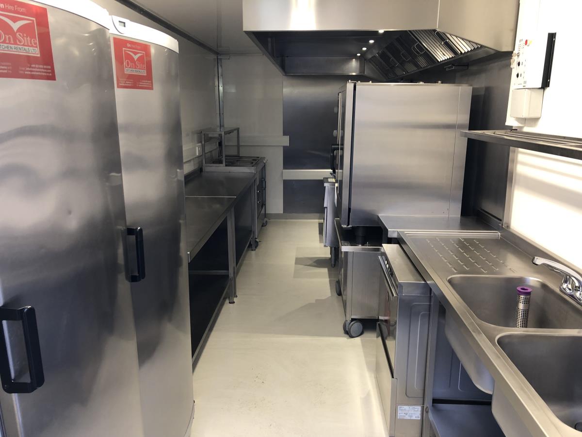Our enclosed trailer kitchens can be equipped with everything required for significant hot and cold food production.
